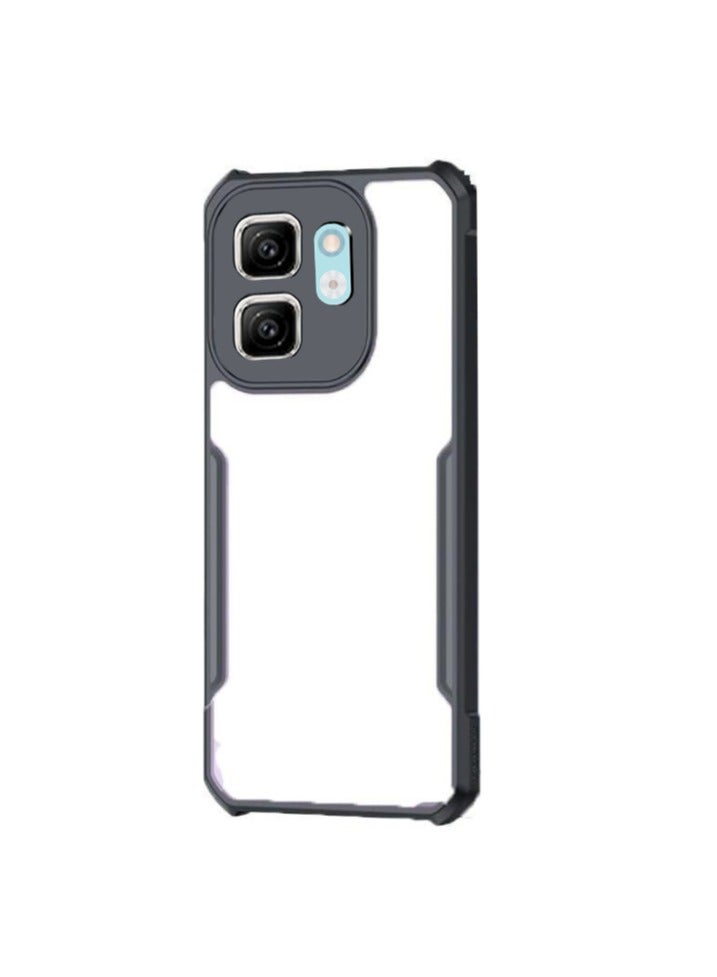 Case Cover for Infinix Smart 9/Smart 9HD/Hot50i, Ultra-Thin Lightweight Cover Soft TPU Bumper, Acrylic Clear Back Cover, Black - Image 1