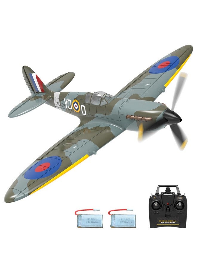 VOLANTEXRC RC Plane, 4 Channel Remote Control Airplane Fighter Spitfire RTF with Aileron, Gyro, Aerobatics & 3 Modes Easy to Fly, Hobby Radio Controlled Aircraft for Beginners, Kids & Adults (Blue) - Image 1