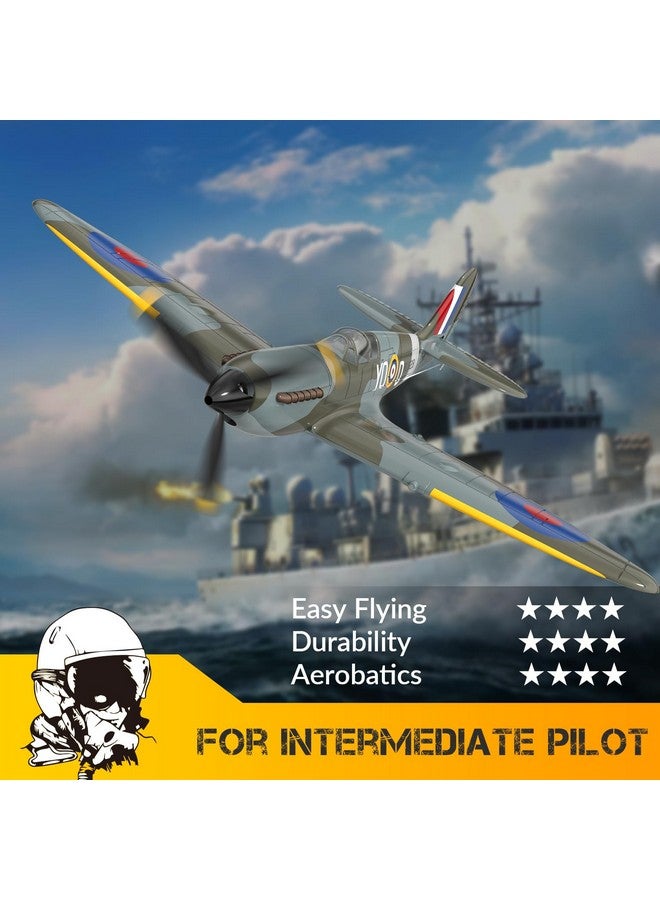 VOLANTEXRC RC Plane, 4 Channel Remote Control Airplane Fighter Spitfire RTF with Aileron, Gyro, Aerobatics & 3 Modes Easy to Fly, Hobby Radio Controlled Aircraft for Beginners, Kids & Adults (Blue) - Image 3