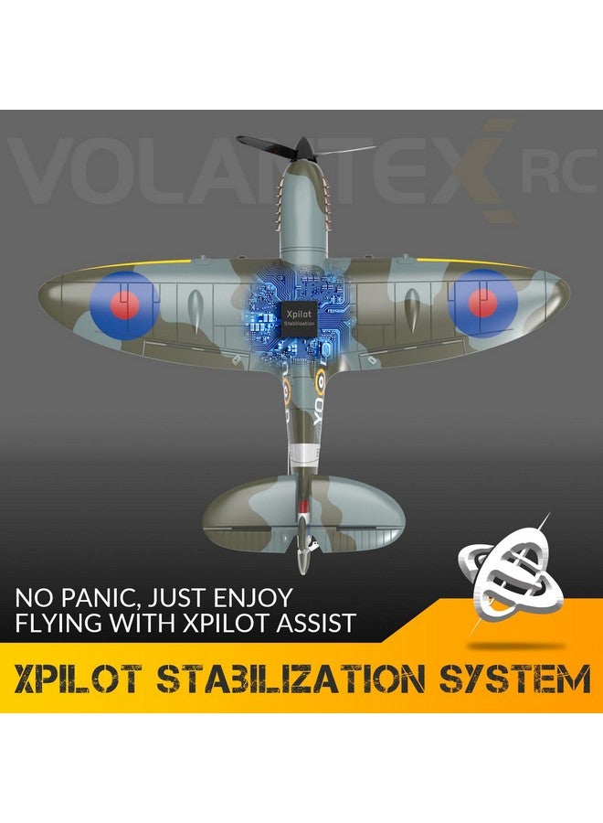 VOLANTEXRC RC Plane, 4 Channel Remote Control Airplane Fighter Spitfire RTF with Aileron, Gyro, Aerobatics & 3 Modes Easy to Fly, Hobby Radio Controlled Aircraft for Beginners, Kids & Adults (Blue) - Image 4