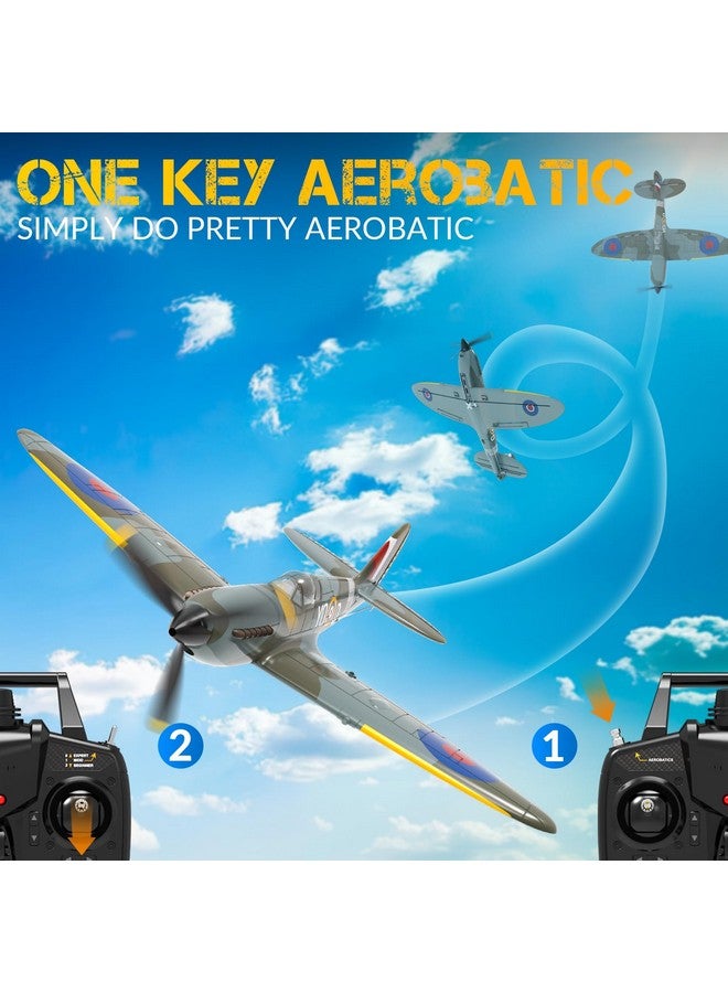 VOLANTEXRC RC Plane, 4 Channel Remote Control Airplane Fighter Spitfire RTF with Aileron, Gyro, Aerobatics & 3 Modes Easy to Fly, Hobby Radio Controlled Aircraft for Beginners, Kids & Adults (Blue) - Image 2