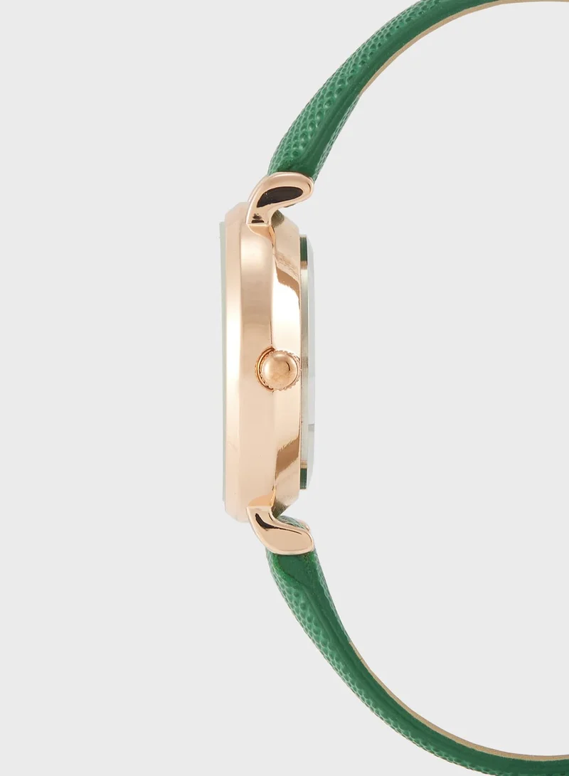 ELLA Classic Analogue Watch & Cz Rhinestone Bracelet Gift Set