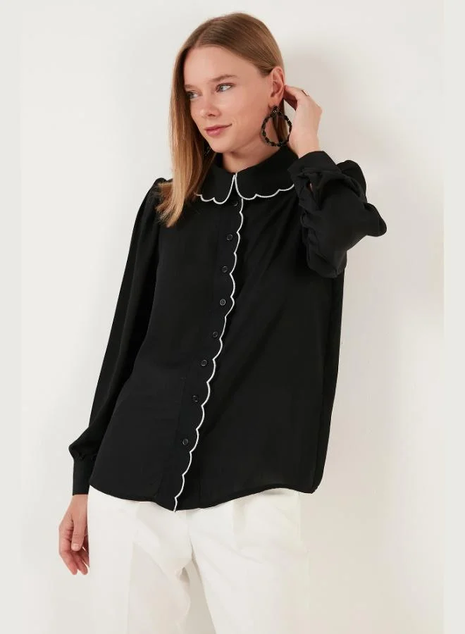 Lela  Lela Collar Detail Regular Fit Chiffon Shirt Women's SHIRT 61114410 for Women | Best Price UAE