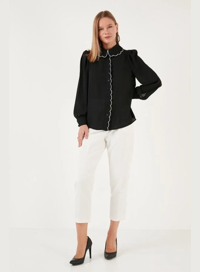 Lela  Lela Collar Detail Regular Fit Chiffon Shirt Women's SHIRT 61114410 for Women | Best Price UAE