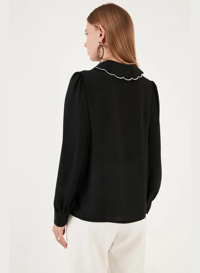 Lela  Lela Collar Detail Regular Fit Chiffon Shirt Women's SHIRT 61114410 for Women | Best Price UAE