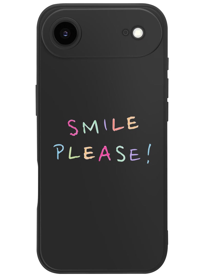 Theodor Protective Slim Fit Case Liquid Silicone Cover with Full Body Protection Anti-Scratch Shockproof Case For Apple iPhone 17 Air (Black) Smile please - Image 1