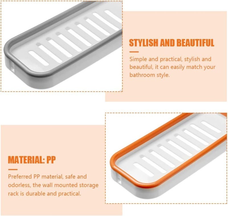 Cazuela ABS Plastic Multipurpose Kitchen Bathroom Wall Holder Storage Rack Corner Shelf Shelves with Sticker (Multi Color) - Image 5