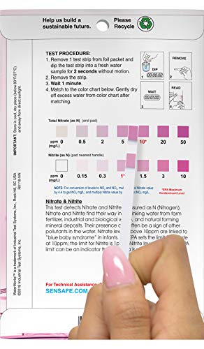 Industrial Test Systems WaterWorks 481109 Nitrate/Nitrite Nitrogen Test Strip, 1 Minutes Test Time, 0-50 ppm Range (Pack of 30) - Image 4