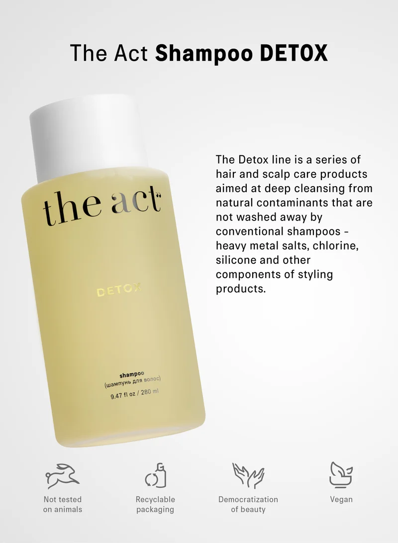 The Act Sulfate-Free Detox Shampoo – Deep Clarifying, Removes Build‑Up & Hard Water Minerals (300 ml)