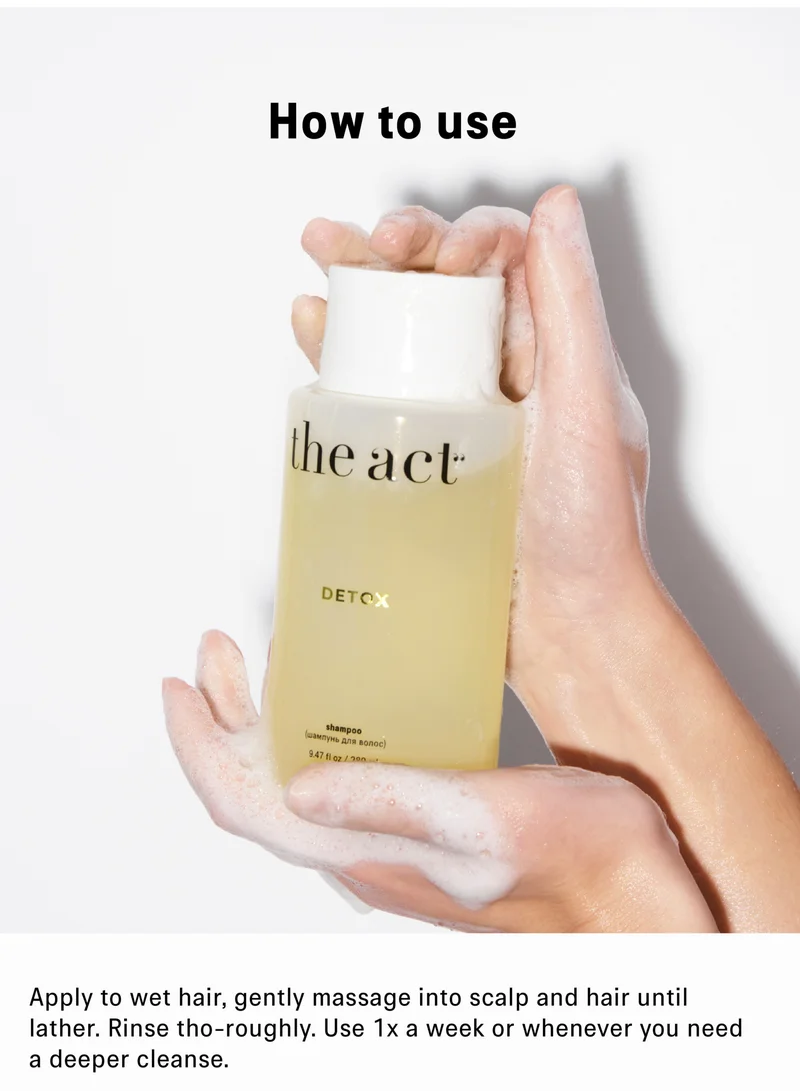 The Act Sulfate-Free Detox Shampoo – Deep Clarifying, Removes Build‑Up & Hard Water Minerals (300 ml)