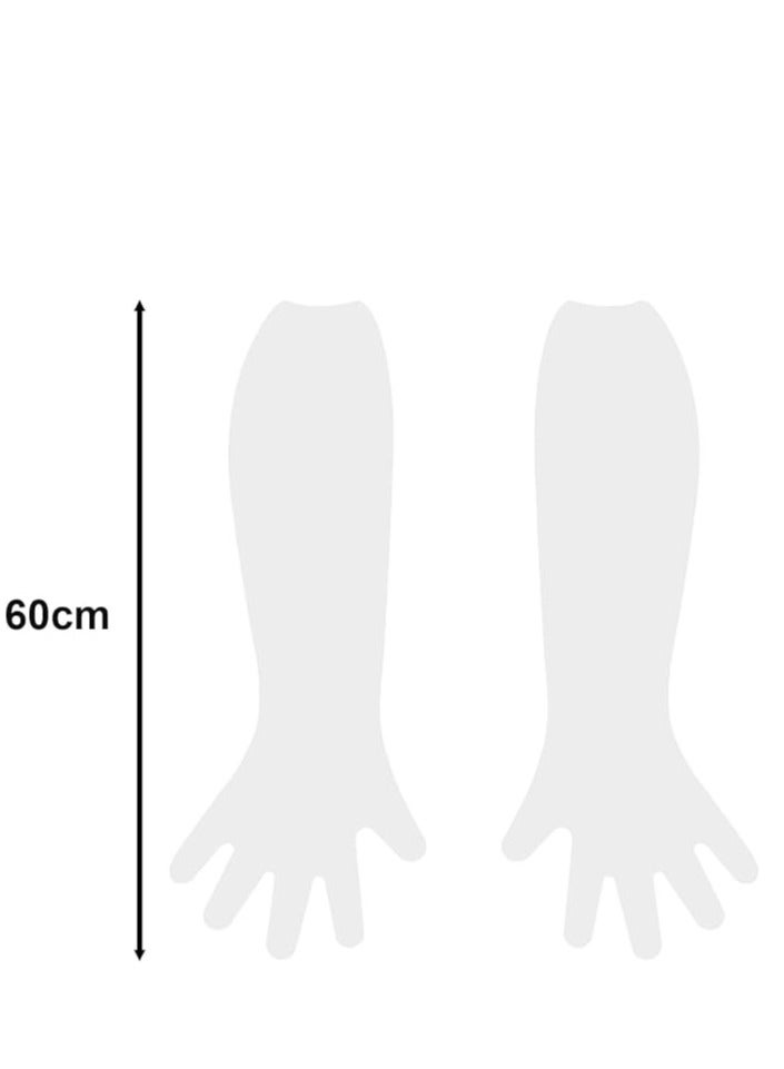 قفازات طويلة قابلة للتخلص منها، 50 قفازات تنظيف منزلي 60 سم مع ثخين، قفازات قابلة للتخلص منها مع كيفة مرنة، قفازات غسيل أطباق المطبخ، قفازات معالجة الطعام، قفازات غسل الخضراوات - Image 2