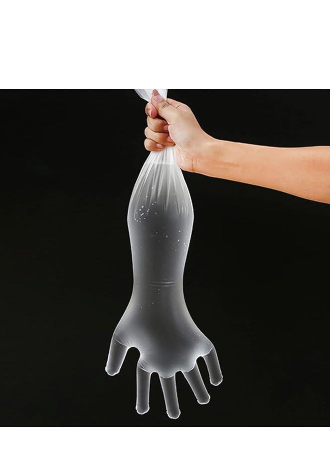 قفازات طويلة قابلة للتخلص منها، 50 قفازات تنظيف منزلي 60 سم مع ثخين، قفازات قابلة للتخلص منها مع كيفة مرنة، قفازات غسيل أطباق المطبخ، قفازات معالجة الطعام، قفازات غسل الخضراوات - Image 4