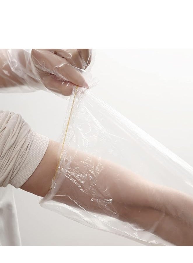 قفازات طويلة قابلة للتخلص منها، 50 قفازات تنظيف منزلي 60 سم مع ثخين، قفازات قابلة للتخلص منها مع كيفة مرنة، قفازات غسيل أطباق المطبخ، قفازات معالجة الطعام، قفازات غسل الخضراوات - Image 3