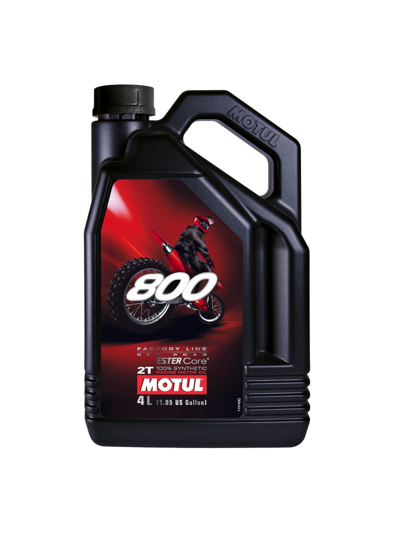 Motul 800 2T Factory Line 100% Synthetic Off Road 2-Stroke Engine Oil 4L (104039) - Image 1