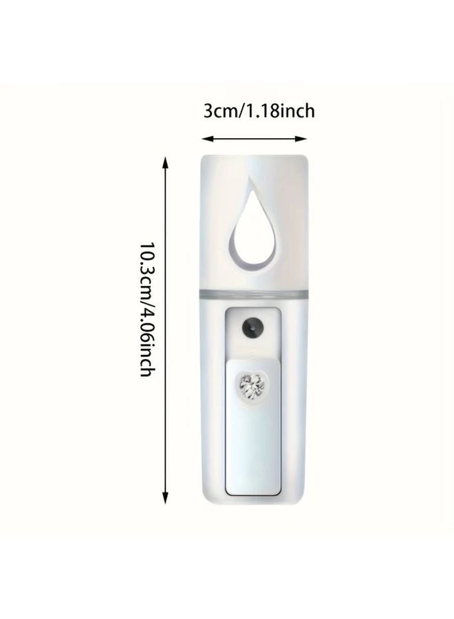 أبيض محمول قابلة لإعادة الشحن عبر USB رذاذ ترطيب الوجه مرطب ضباب نانو - Image 5
