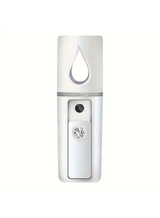 أبيض محمول قابلة لإعادة الشحن عبر USB رذاذ ترطيب الوجه مرطب ضباب نانو - Image 1