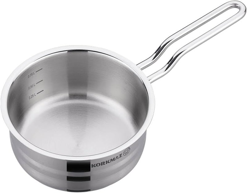 Astra2 Steel Sauce Pot, 14 cm Diameter, Silver - Image 2