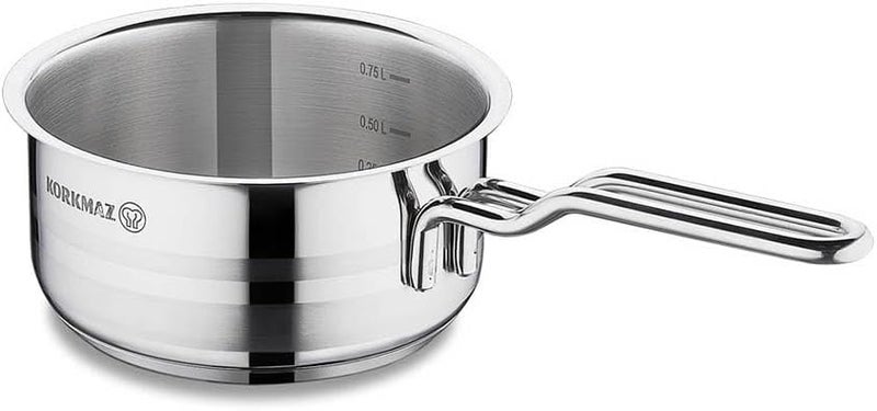 Astra2 Steel Sauce Pot, 14 cm Diameter, Silver - Image 1