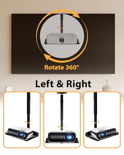 MAWADA Projector Ceiling Mount - Sturdy & 360° Rotation Ceiling Projector Mount for Seamless Projection, Holds up to 11lbs, Perfect for Home Theater Or Office Setup - Image 2