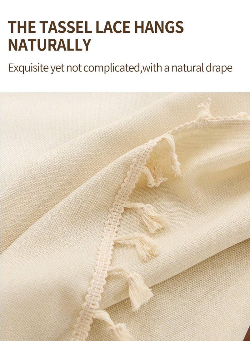 BEIRUI 140*180cm square tablecloth, waterproof, oil-resistant, durable tablecloth imitation cotton and linen polyester material, tasseled tablecloth, suitable for families, hotels, picnics, parties, etc. - Image 3