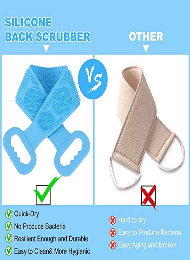 Geocell Silicone Double Side Body Back Scrubber Bath Brush Washer For Dead Skin Removal For Men And Women Double Side Brush Easy to Clean Back Mud Body Scrubber Belt(Multicolor) - Image 4