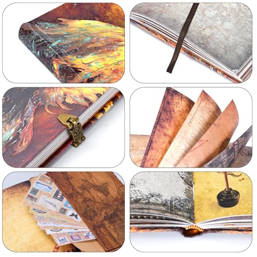 Let the Adventure Begin Phoenix Myth Embossed Scrapbook – 124-Page Retro-Style DIY Memory Photo Album, Good Luck Adventure Book for Couples, Anniversaries, Weddings, and Valentine's Day Gifts (Phoenix Luck Style) - Image 5