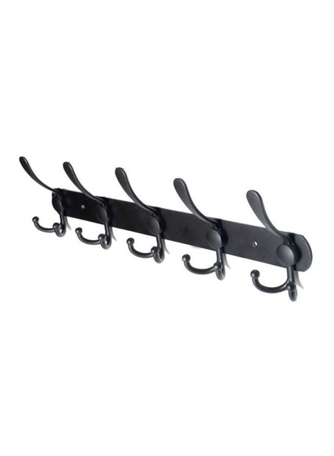 Wall Hanger With 5 Hooks Black 45x13cm - Image 2