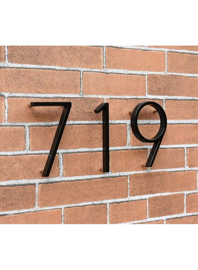 OLADOT 5" Stainless Steel Floating House Number, Metal Modern House Numbers, Garden Door Mailbox Decor Number with Nail Kit, Coated Black, 911 Visibility Signage (0) - Image 3