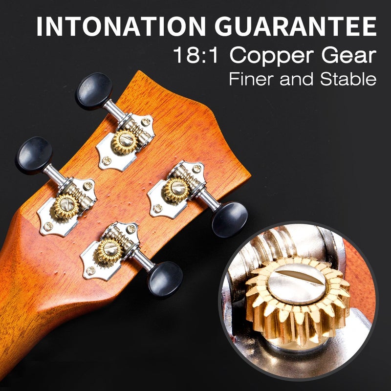 AKLOT Soprano Ukulele 21 Inch Solid Mahogany Ukelele for Professional Player with Uke Beginner Kit (Gig Bag, Picks, Tuner, Strap, String, Cleaning Cloth, Starter Manual) - Image 3
