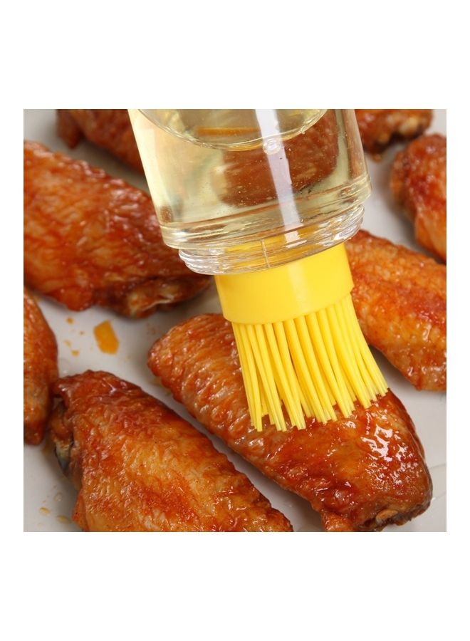 NIBEMINENT Anti-Leakage Silicone Brush Head Oil-Saving Pot Yellow/Transparent 17 x 5.5cm - Image 4