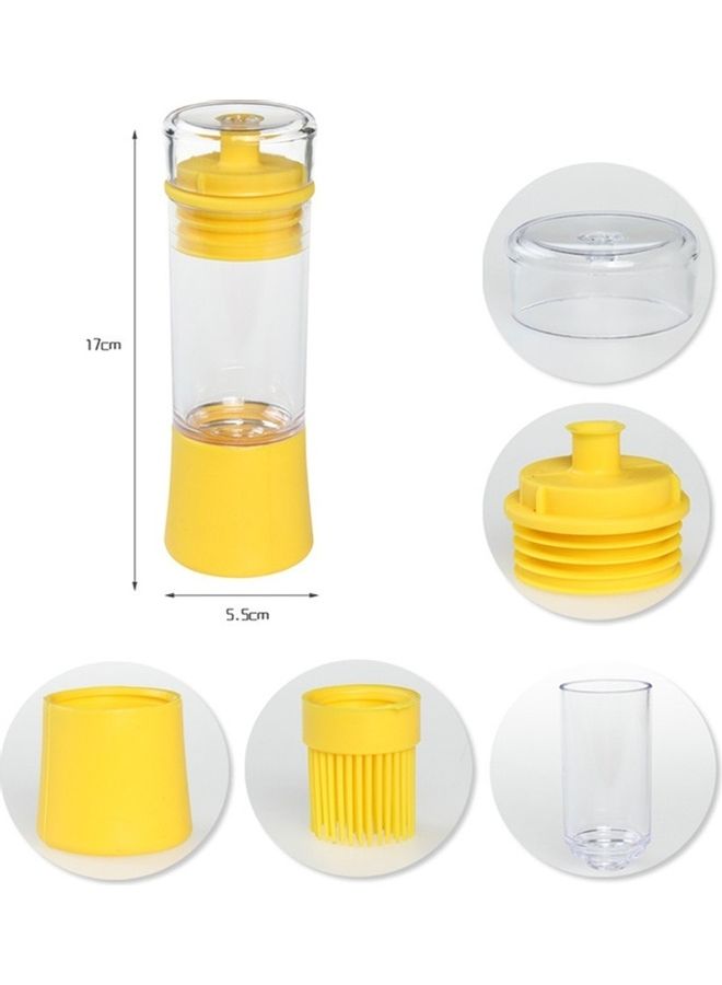 NIBEMINENT Anti-Leakage Silicone Brush Head Oil-Saving Pot Yellow/Transparent 17 x 5.5cm - Image 2