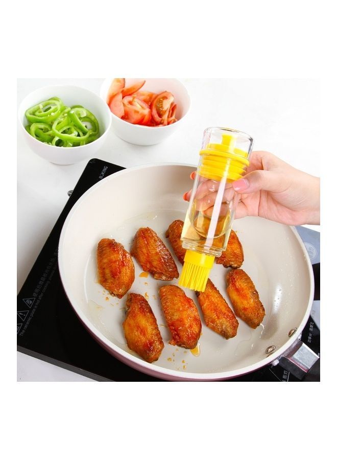 NIBEMINENT Anti-Leakage Silicone Brush Head Oil-Saving Pot Yellow/Transparent 17 x 5.5cm - Image 5