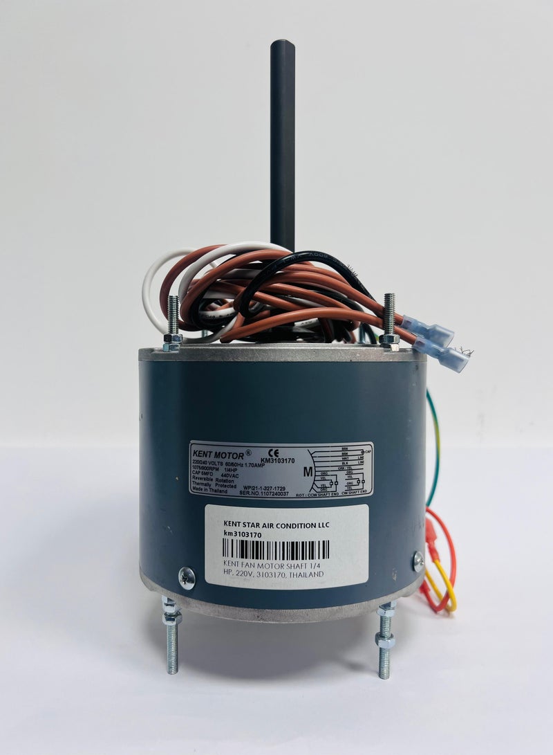 محرك مكثف 1/4 حصان 1 فاز 1 سرعة 208/230 فولت 1075 دورة في الدقيقة ، علامة كينت KM3103170