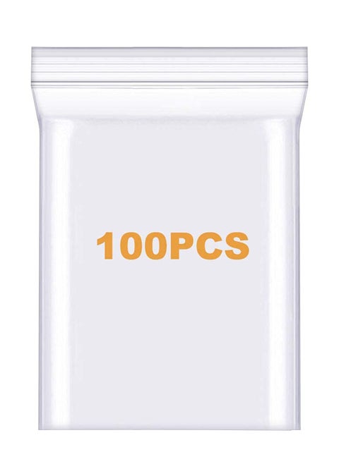 100 Count Quart Clear Reclosable Zip Plastic Poly Bags with Heavy Duty Resealable Lock Seal Zipper