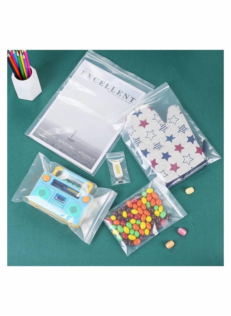 100 Count Quart Clear Reclosable Zip Plastic Poly Bags with Heavy Duty Resealable Lock Seal Zipper