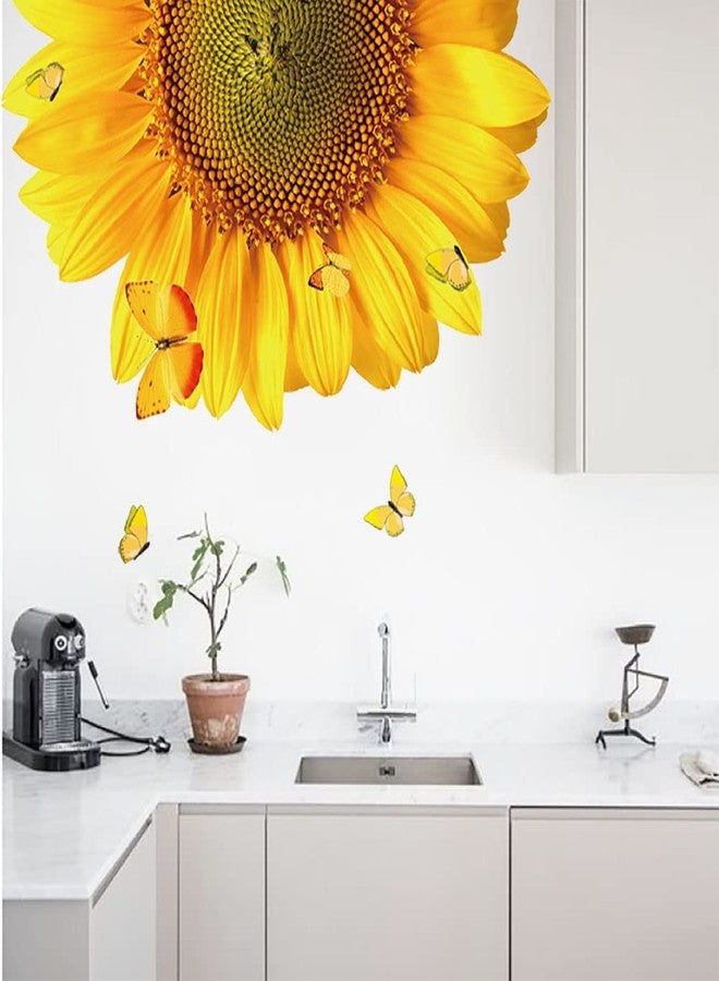 Datesno Sunflower Inspirational Wall Decals Stickers Large Motivational Saying Sunflower Home Bedroom Decor You're Braver Stronger Smarter Quote Decorations Teens Girls Bedroom Art Positive Phrase - Image 5