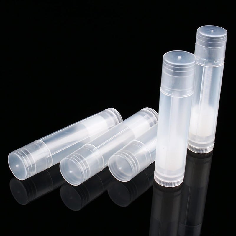 GOTOTOP 100pcs Transparent Lip Balm Bottle, 5ml Portable Plastic Empty Lip Gloss Balm Tubes with Wand, Reusable DIY Lipstick Bottle Container Vials for Home Office Travel, Black, Clear - Image 2