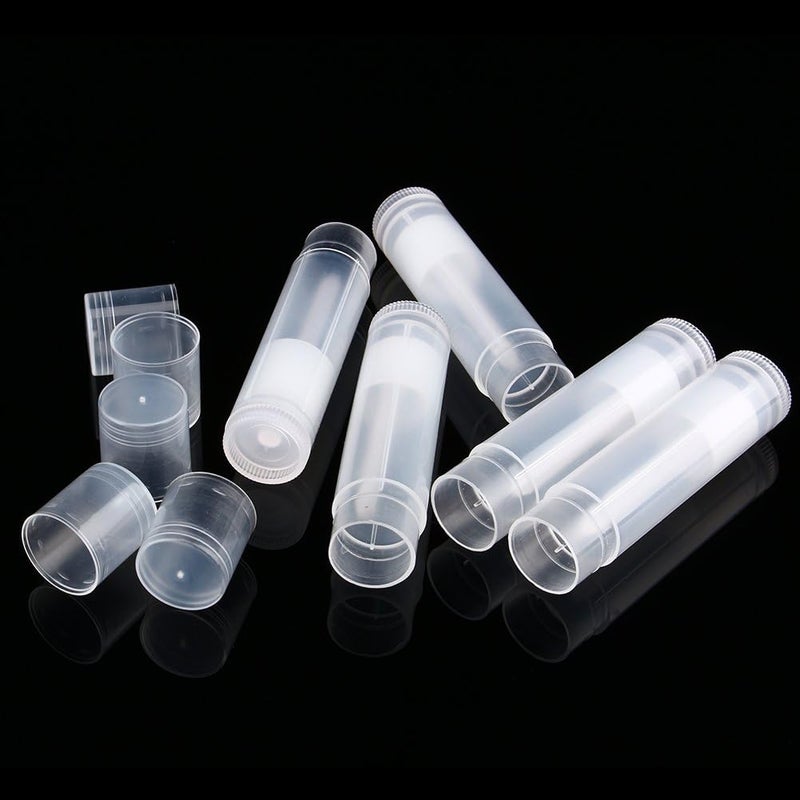 GOTOTOP 100pcs Transparent Lip Balm Bottle, 5ml Portable Plastic Empty Lip Gloss Balm Tubes with Wand, Reusable DIY Lipstick Bottle Container Vials for Home Office Travel, Black, Clear - Image 3