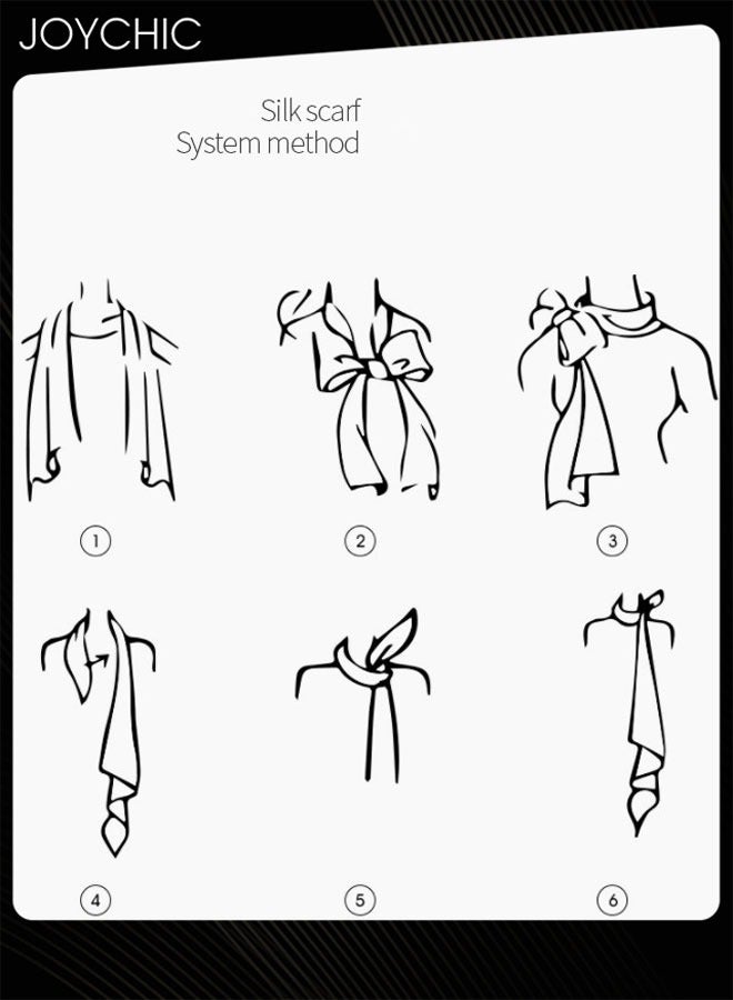 Joychic وشاح حرير مزيف بأسلوب ياباني وكوري للنساء مزخرف بأزهار لطيفة 90 سم مربع وشاح صغير للزينة اليومية - Image 5