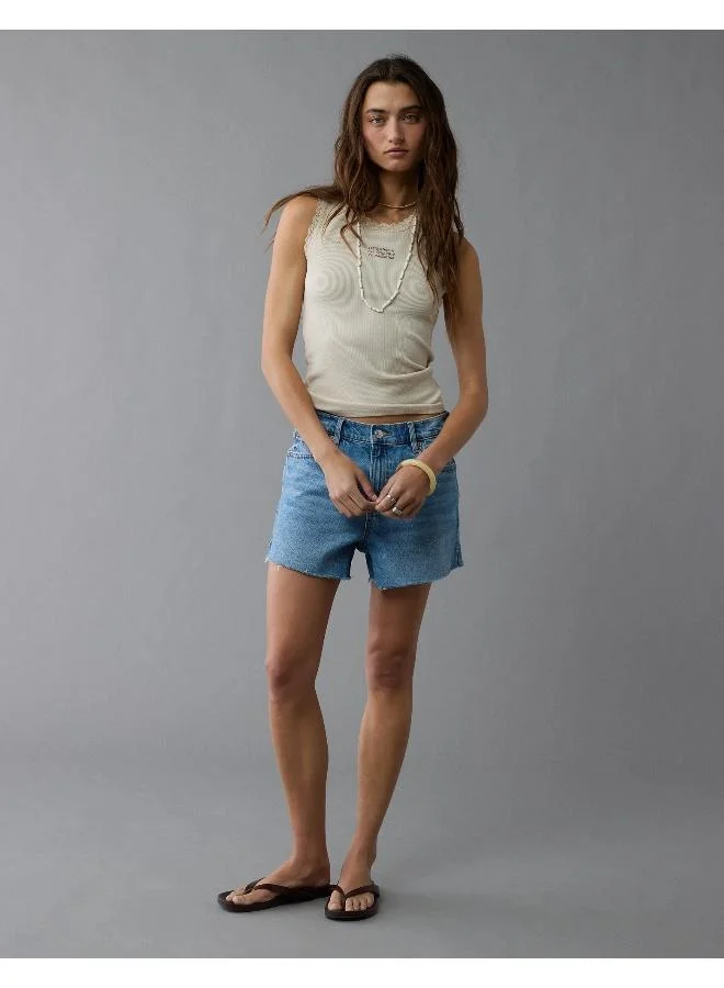 American Eagle AE Graphic Lace Trim Tank Top