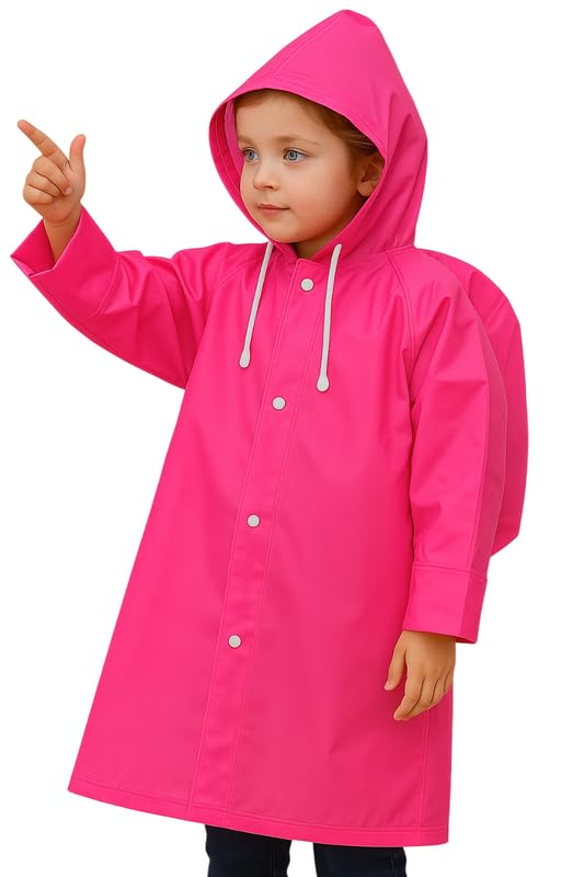 Krystle School Bag Cover Kids Plain Raincoat (Pink,9-10 Years) - Image 3