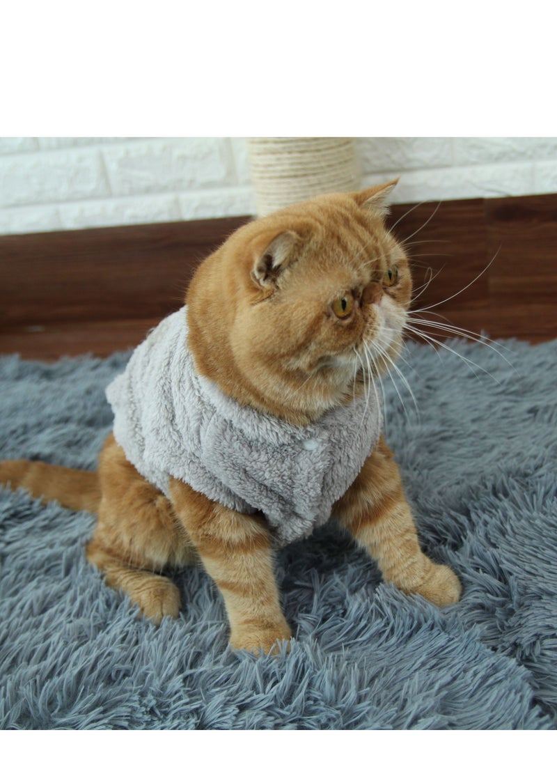 Loquat ملابس قطط سميكة ودافئة باللون الرمادي