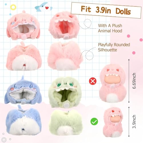 Simgoing 4 Pack 10cm Doll Clothes for 39 Inches Stylish Mini Collectibles Figure Mini Miniature Costume Dress up for Play Display No Doll SharksDinosaurs - Image 5