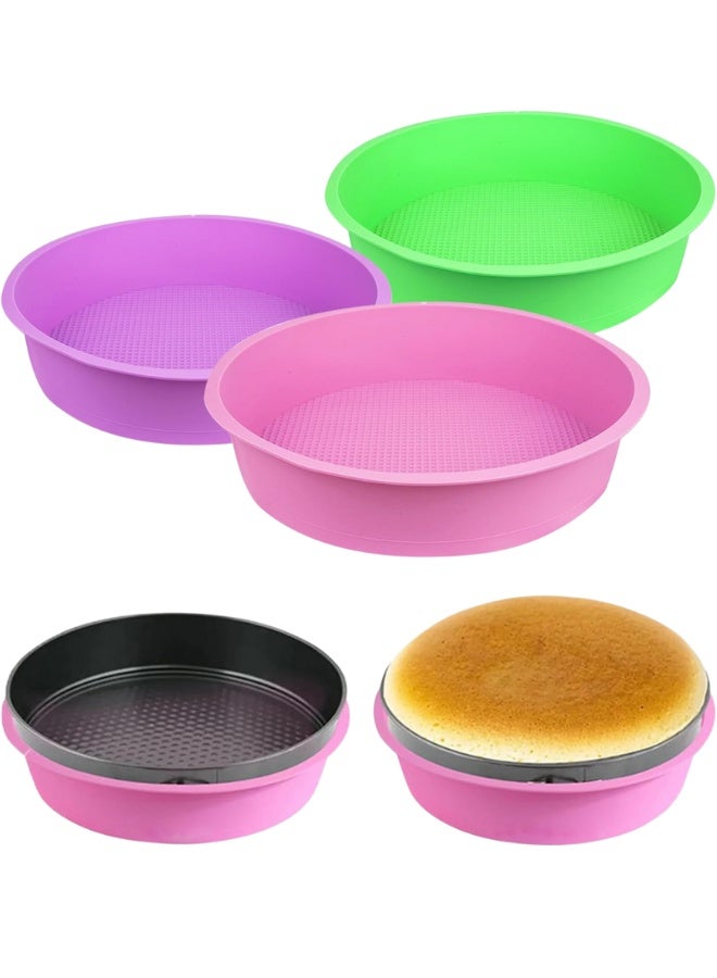 Silicone Cake Mold, Non-Stick Round Tube Cake Mold, Baking Tool Tray for Jelly Gelatin Cake, 20cm (Multicolor)  - Image 1