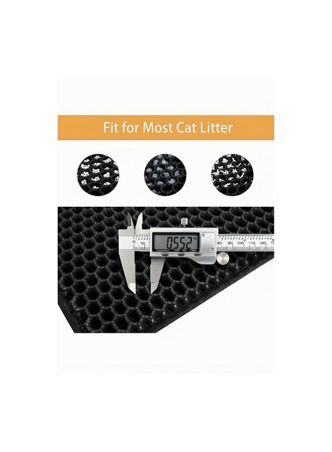 TNGames Honeycomb Leakproof Litter Mat - 30x30cm Grey | Compact 2-Layer Design | EVA Waterproof & Non-Slip | One-Shake Self-Cleaning - Image 3