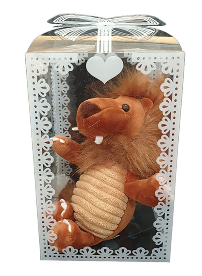 NIBEMINENT Dark Brown Plush Standing Lion Ring Key Chain - Image 2