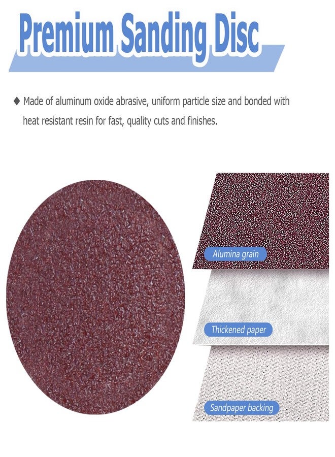 Mesee 100 Pieces 1 Inch Sanding Discs, 25mm Hook & Loop Sand Paper 100-3000 Grit Wet Dry Sandpaper Replacement Assortment Kit with 1/8'' Shank Backing Pad Plate Holder for Rotary Tool Grinder - Image 4