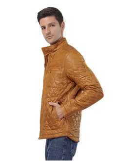 clever Men's Waterproof Jacket - Fiber Lined- Camel  - Image 2