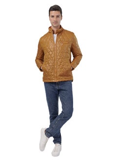 clever Men's Waterproof Jacket - Fiber Lined- Camel  - Image 4