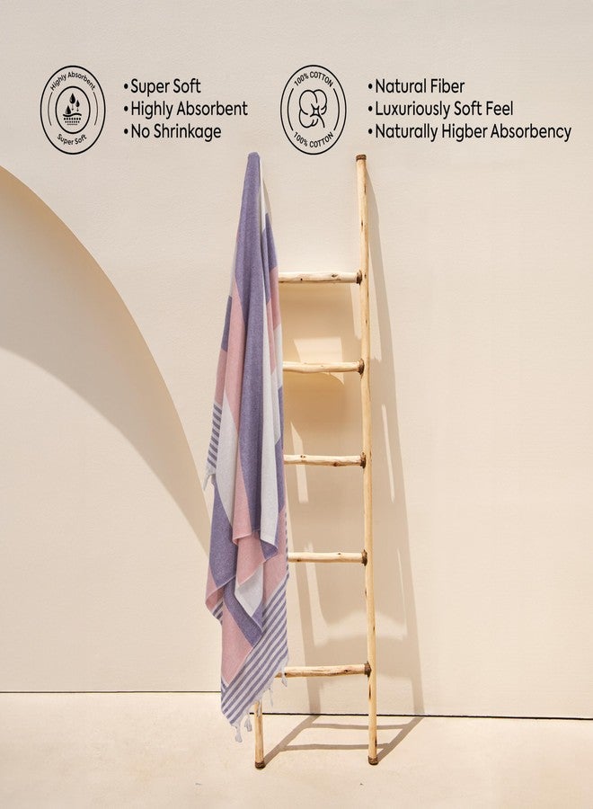 homedius American Cotton Turkish Beach Towel - 70"x39", Quick Dry Peshtemal Towel for Bath, Pool, Spa, Travel - Lightweight, Soft, Sand-Free, High Absorbency, Compact Towel for Women & Men - Image 3